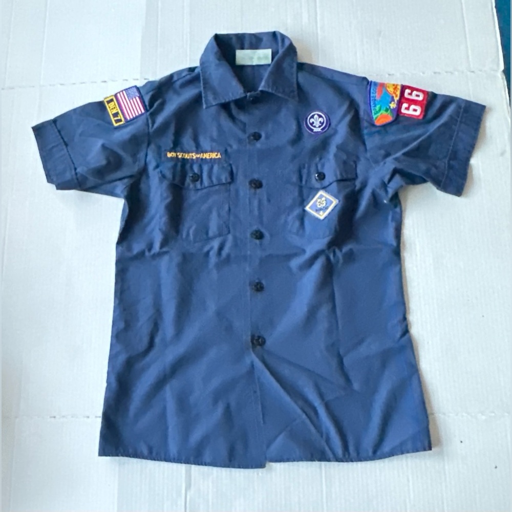 BOY SCOUTS Of America Shirt Youth Large Uniform Scout Poly‎ Blend Youth Large